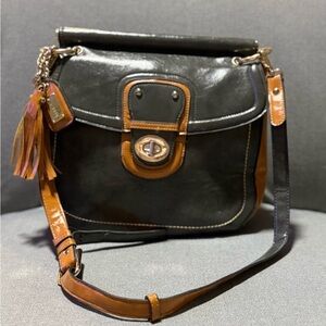 Elegant Green and Brown Liz Soto Shoulder Bag